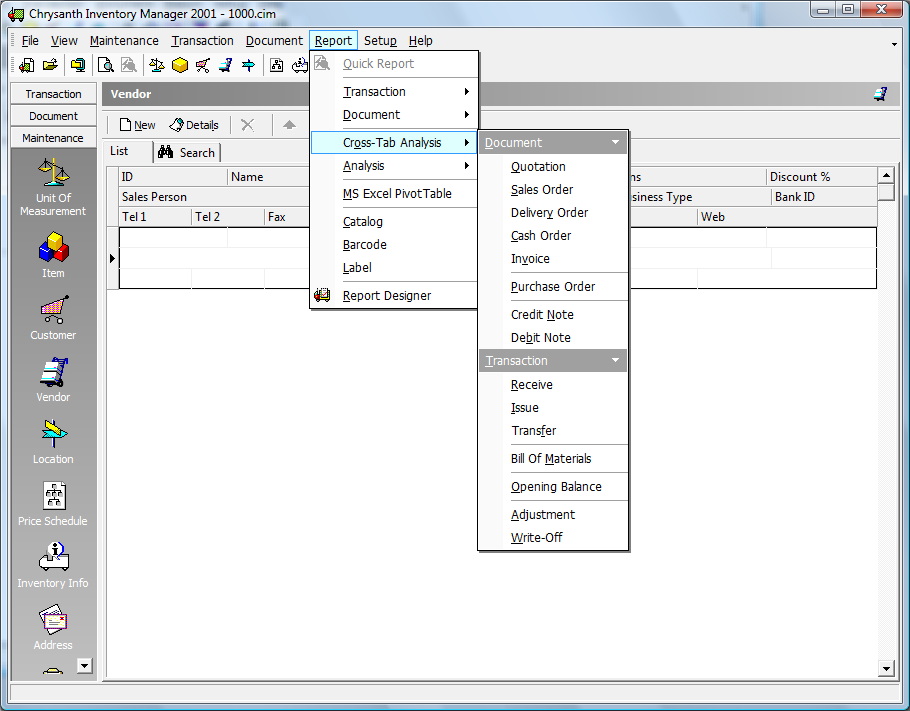 Chrysanth Inventory Manager screen shot